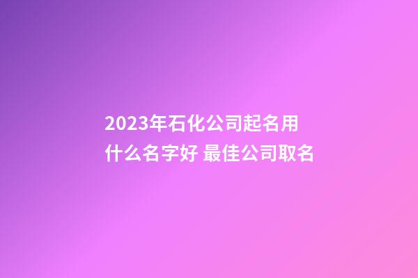 2023年石化公司起名用什么名字好 最佳公司取名